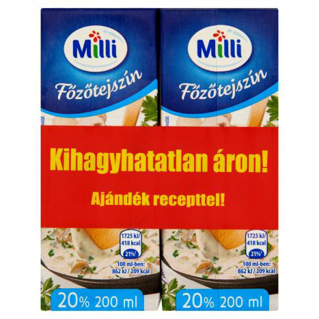 MILLI UHT FŐZŐTEJSZÍN CO-PACK  2x200ML #14