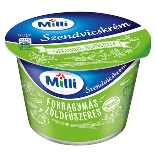 MILLI SZENDVICSKRÉM FOKHAGYMÁS - ZÖLDF 200G #12