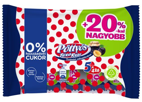 PÖTTYÖS T.R. 0% CUKOR SZILVALEKV. +20% 5X42G #17